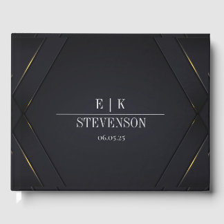 D'or Livre d'invité noir