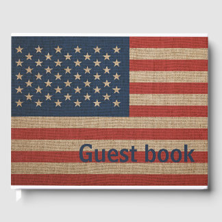 D'or Livre d'invité patriotique avec drapeau américain