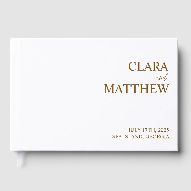 D'or Livre d'invité personnalisé Accueil mariage person (Recto)