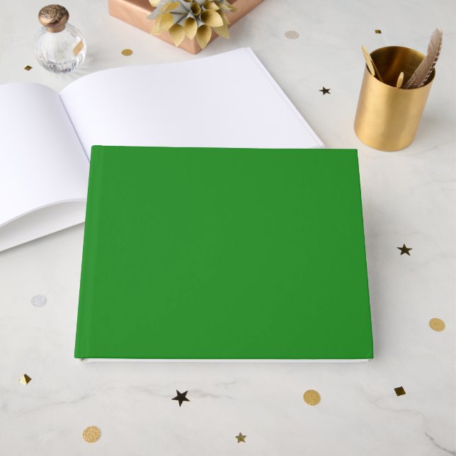 D'or Livre d'invité personnalisé Forest Green (Recto ouvert)