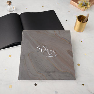 D'or Livre d'invité pour Mariage Elegant Thème noir