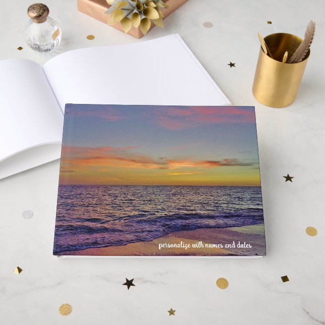 D'or Livre d'invité Sunset Beach (Recto ouvert)