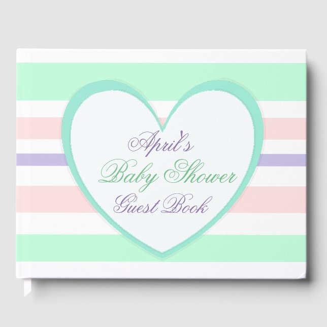 D'or Livre d'invité sur le Baby shower personnalisé (Recto)