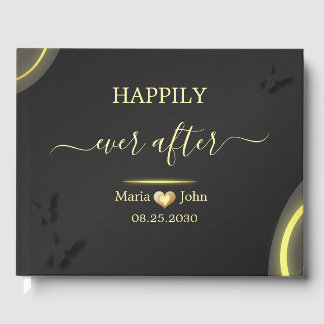 D'or Livre d'invité sur le mariage élégant personnalisé