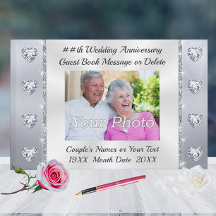 D'or Livre d'invité sur mesure, Anniversaire du Mariage