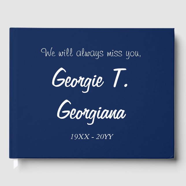 D'or Livre d'invités commémoratif/funérailles simple et (Recto)