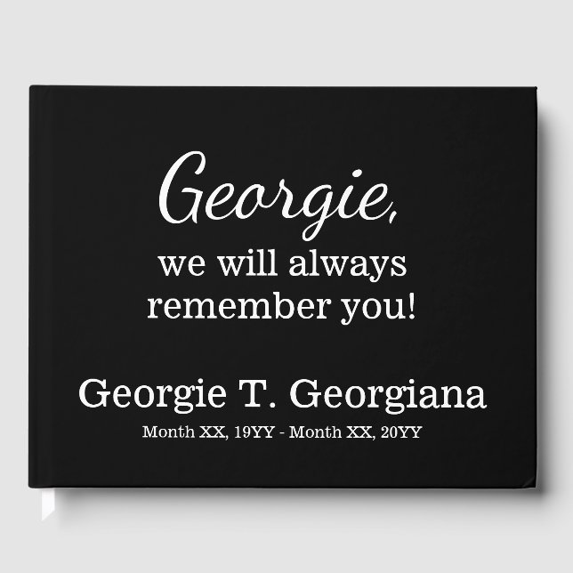 D'or Livre d'invités commémoratif/funéraire propre et é (Recto)