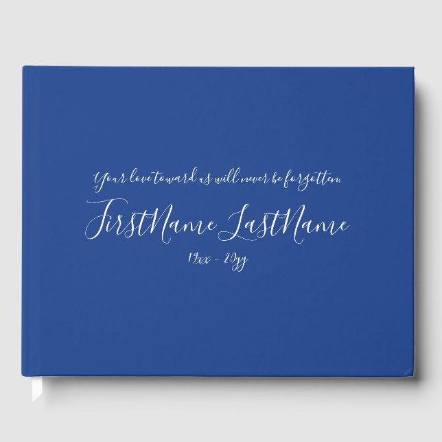 D'or Livre d'invités funéraires/commémoratifs minimalis (Recto)