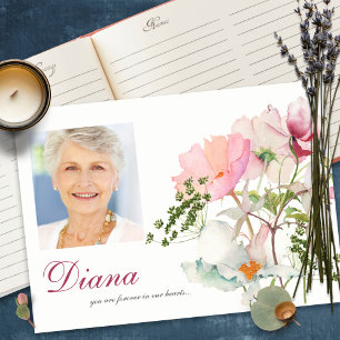 D'or Livre d'invités funéraires Flore douce