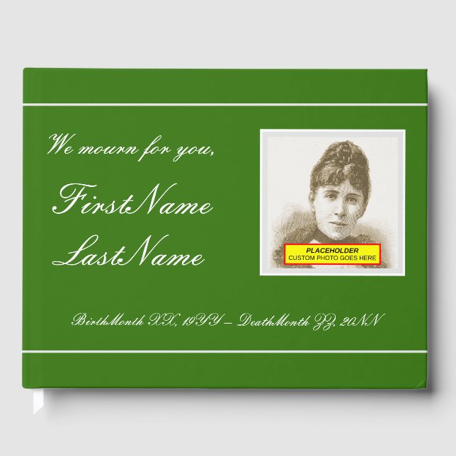 D'or Livre d'invités funéraires/mémorial Customisé de b (Recto)