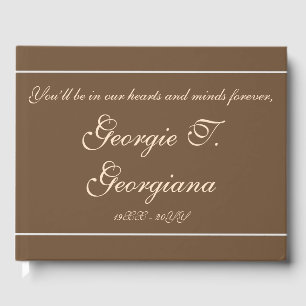 D'or Livre d'invités funéraires/mémorial simple et mini