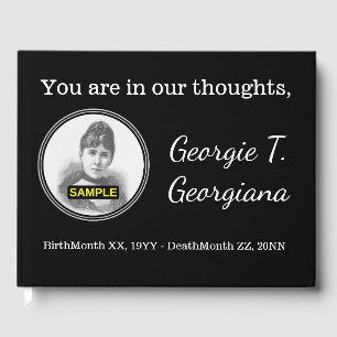 D'or Livre d'invités funéraires/mémorial simple et pers