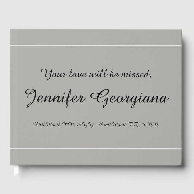 D'or Livre d'invités funéraires minimes et ordinaires (Recto)