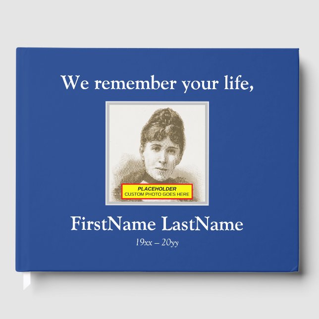 D'or Livre d'invités funéraires minimes et personnalisé (Recto)