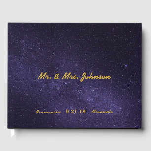 D'or Livre d'invités - Mariage de nuit étoilé II