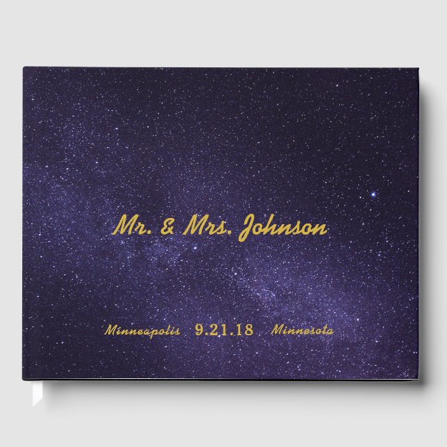 D'or Livre d'invités - Mariage de nuit étoilé II (Recto)