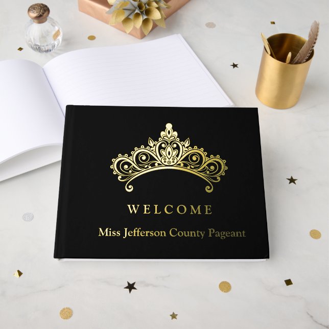 D'or Livre d'invités Pageant Foil (Recto ouvert)