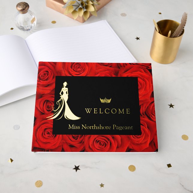 D'or Livre d'invités Pageant Foil (Recto ouvert)