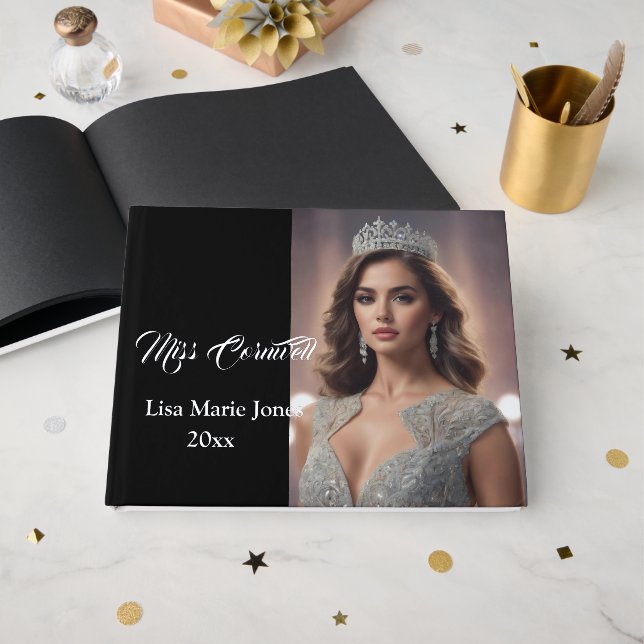 D'or Livre d'invités Pageant Queen Real Foil (Recto ouvert)