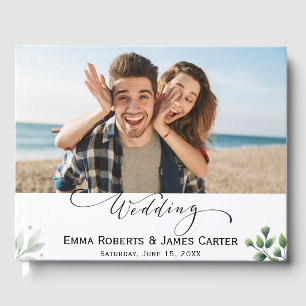 D'or Livre d'invités photo manuscrit chic