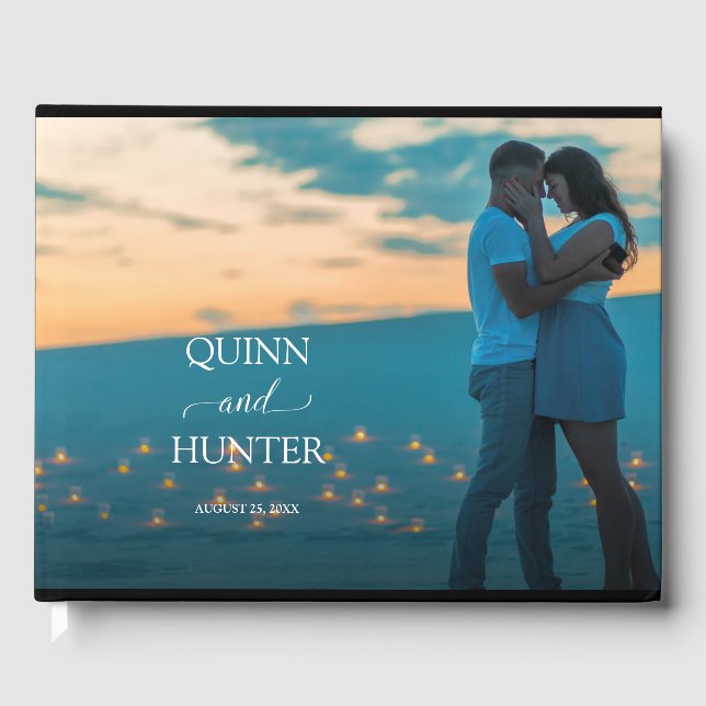 D'or Livre d'invités photo Mariage moderne (Recto)