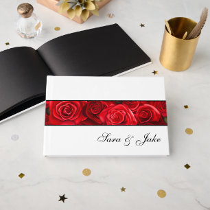 D'or Livre d'invités Red Roses