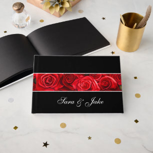 D'or Livre d'invités Red Roses