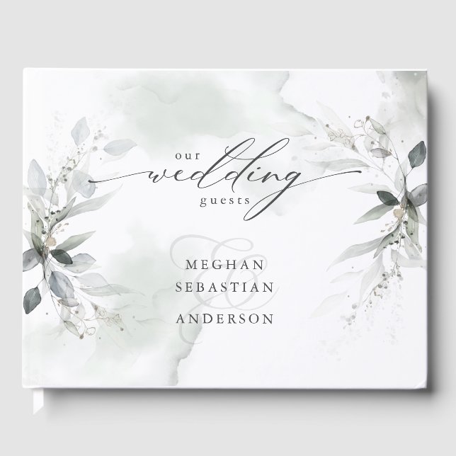 D'or Livre d'invités Rustic Muted Green Folift (Recto)