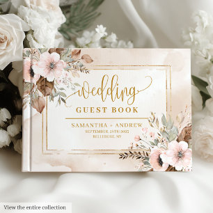 D'or Livre Mariage floral d'automne d'automne rose vif