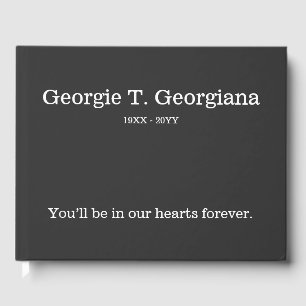 D'or Livre minimaliste d'invités funéraires/commémorati