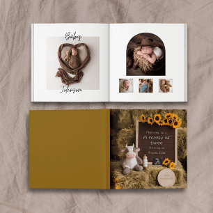 D'or Livre photo adorable de bébé de style campagnard 
