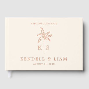 D'or Logo du Mariage Monogramme Palm Tree Foil Livre d'