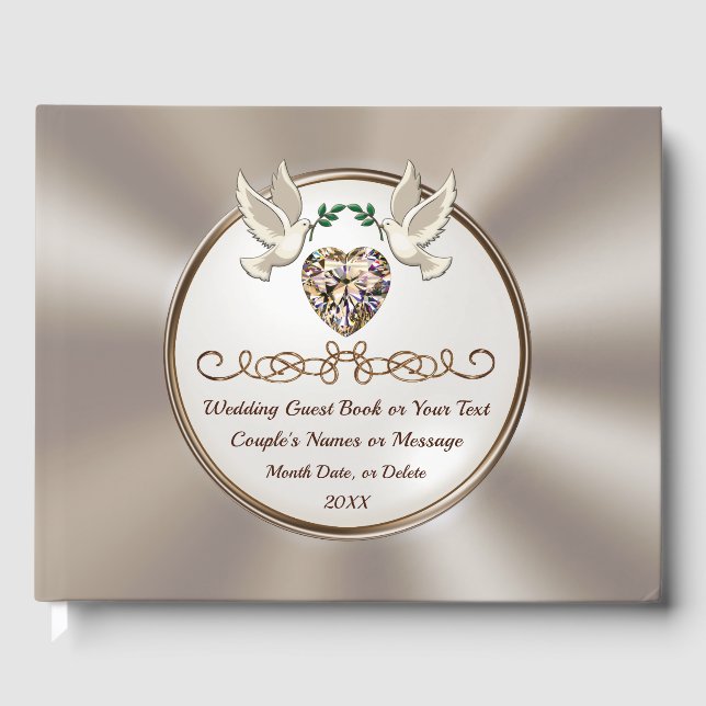 D'or Magnifique, Livre d'Invité Mariage Personnalisé, (Recto)