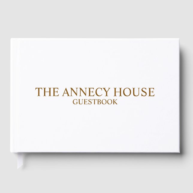 D'or Maison de vacances personnalisée Livre d'invité -  (Recto)