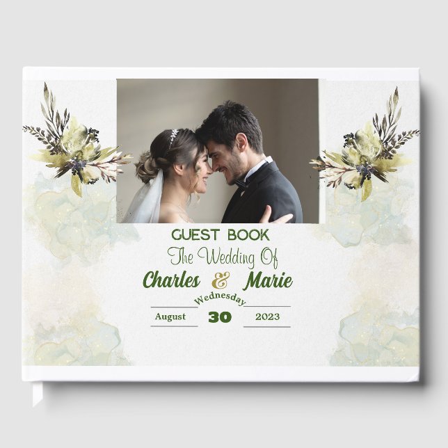 D'or Mariage Celebration Personnaliser le livre d'invit (Recto)