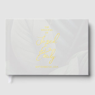 D'or Mariage Foil Tropical Chic Livre d'invité