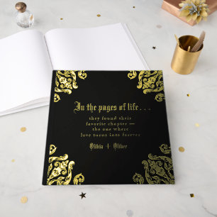 D'or Mariage livre de bibliothèque conte de fées vintag