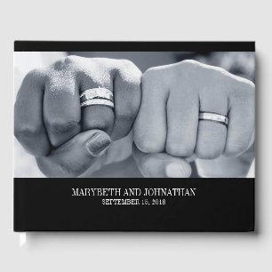 D'or Mariage photo simple et élégant Livre d'invité
