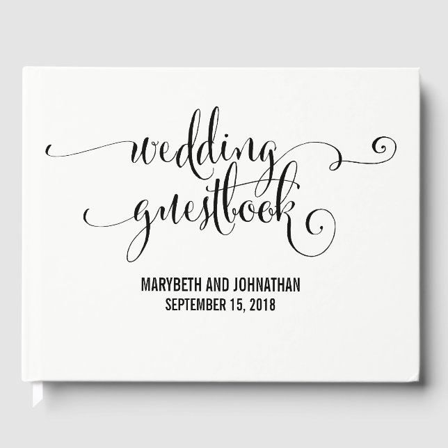 D'or Modern We Do Script Mariage livre d'hôtes (Recto)