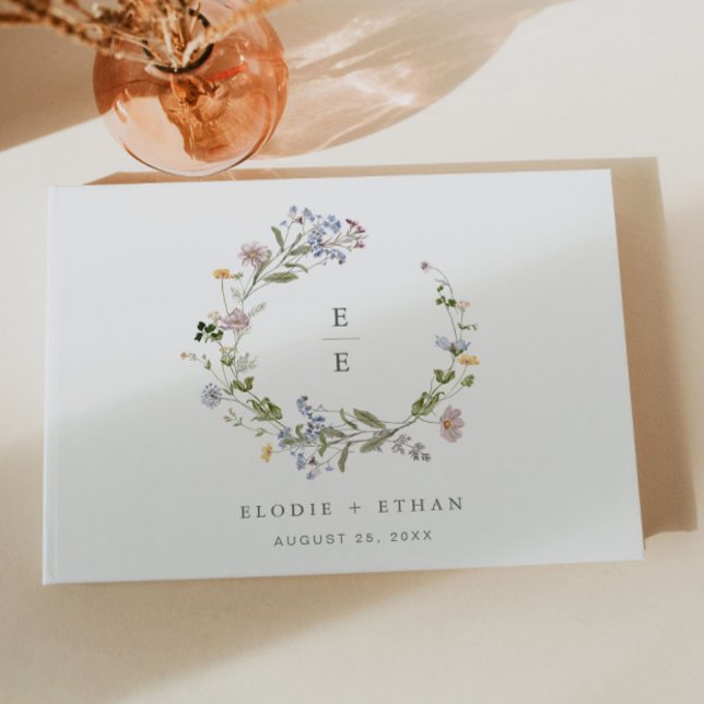 D'or Moderne Floral Mariage Fleur sauvage du livre d'hô (Créateur téléchargé)