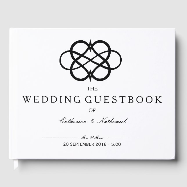 D'or Moderne Simple Infinity Heart Mariage Livre d'invi (Recto)