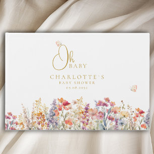 D'or Mon bébé ! Livre d'invité fleur sauvage