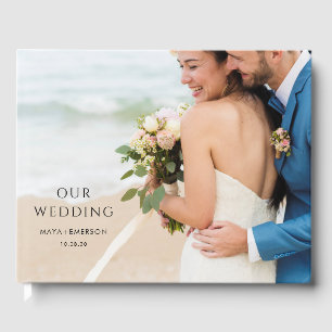 D'or Monogramme moderne simple Mariage photo livre d'hô