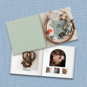 D'or panier cottagecore doux livre photo bébé souvenir
