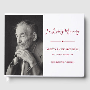 D'or Photo In Love Mémoire Funeral Livre D'Invitation