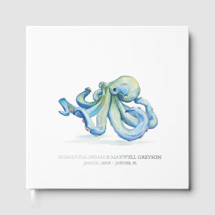 D'or Plage Livre d'hôtes Aquarelle Octopus