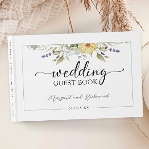 D'or Purple Lavender Rustic Floral Mariage Livre d'invi