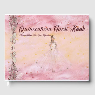 D'or Quinceanera livre d'hôtes