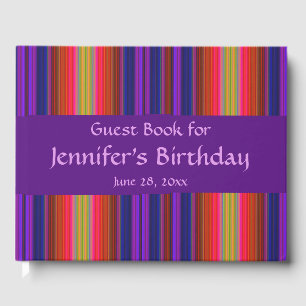 D'or Rainbow Stripes Abstrait Birthday Party Livre d'in