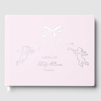 D'or Réel Baby shower rose Foil Livre d'invité
